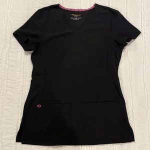HeartSoul Black Scrub Top